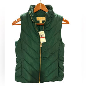 MICHAEL Michael Kors NWT Green Chevron Ski Vest in Sz XS
